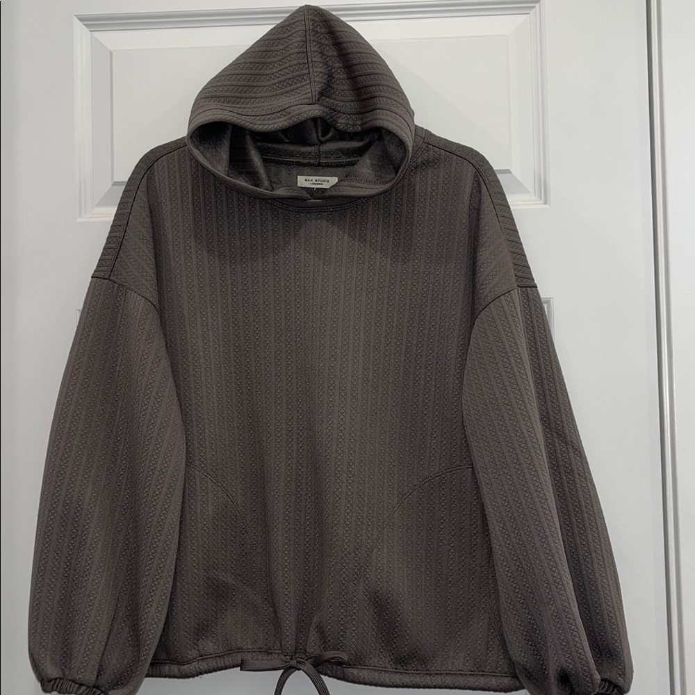 Max Studio Charcoal Gray Women’s Knit Hoodie